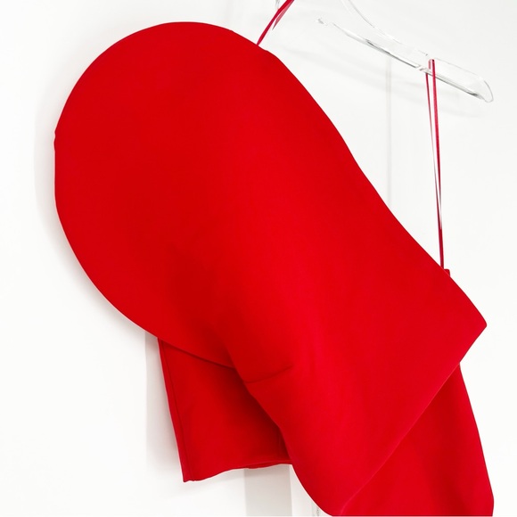 NWT ZARA Limited Edition Asymmetrical Sweetheart Top XS Red - Picture 4 of 10